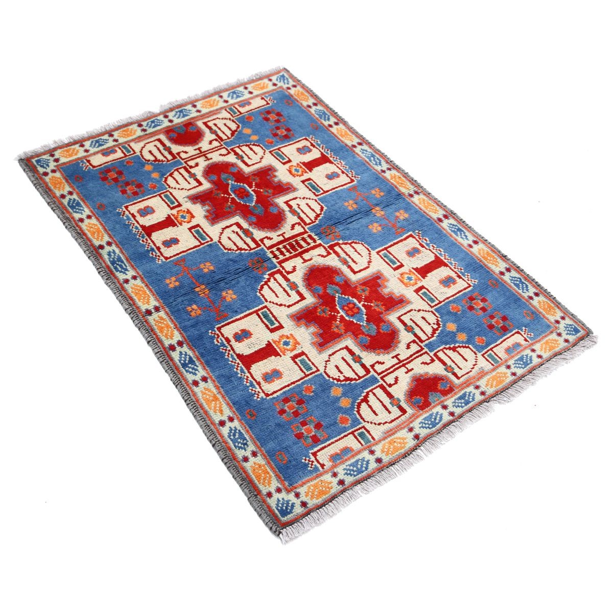 Revival 3x4 Handmade Double Knotted Washable Wool Rug - Colorful