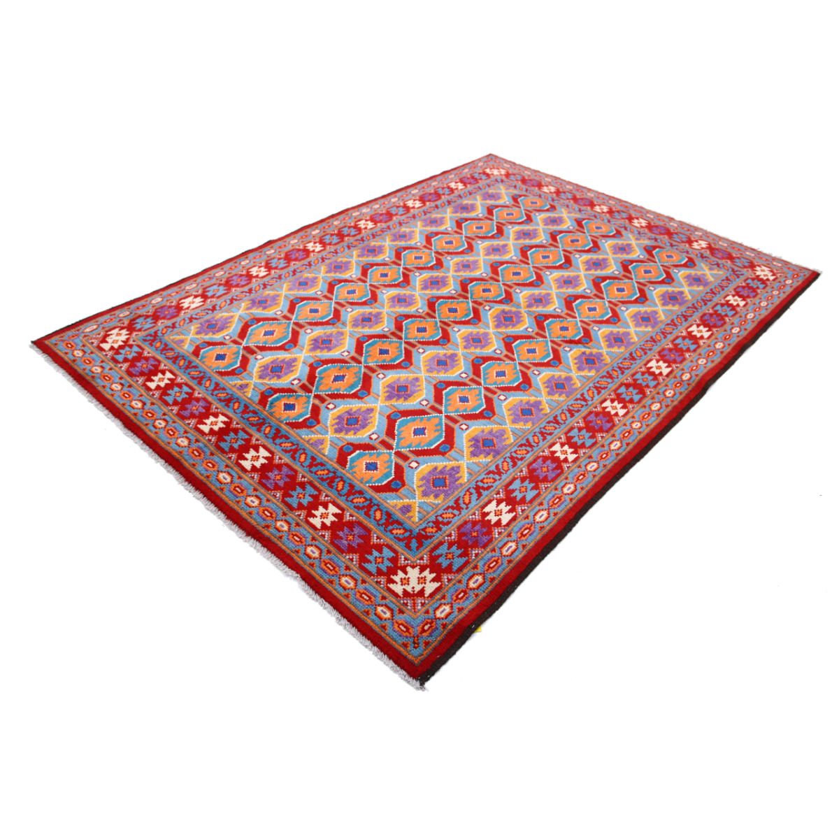 Revival 6x8 Handmade Double Knotted Washable Wool Rug - Colorful