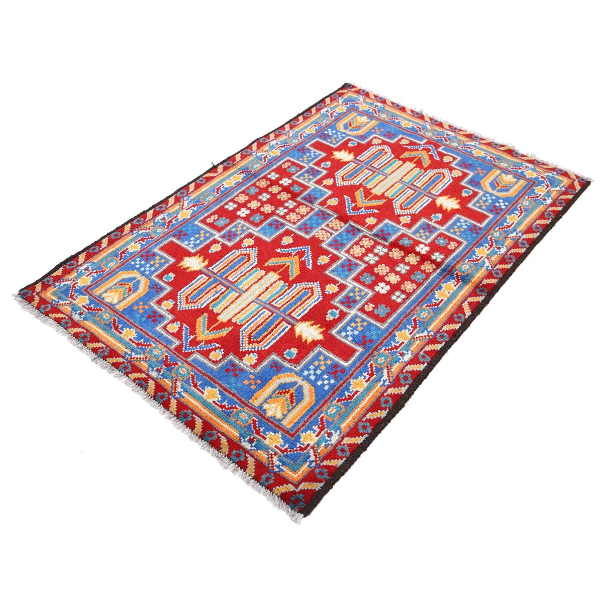 Revival 3x5 Handmade Double Knotted Washable Wool Rug - Colorful