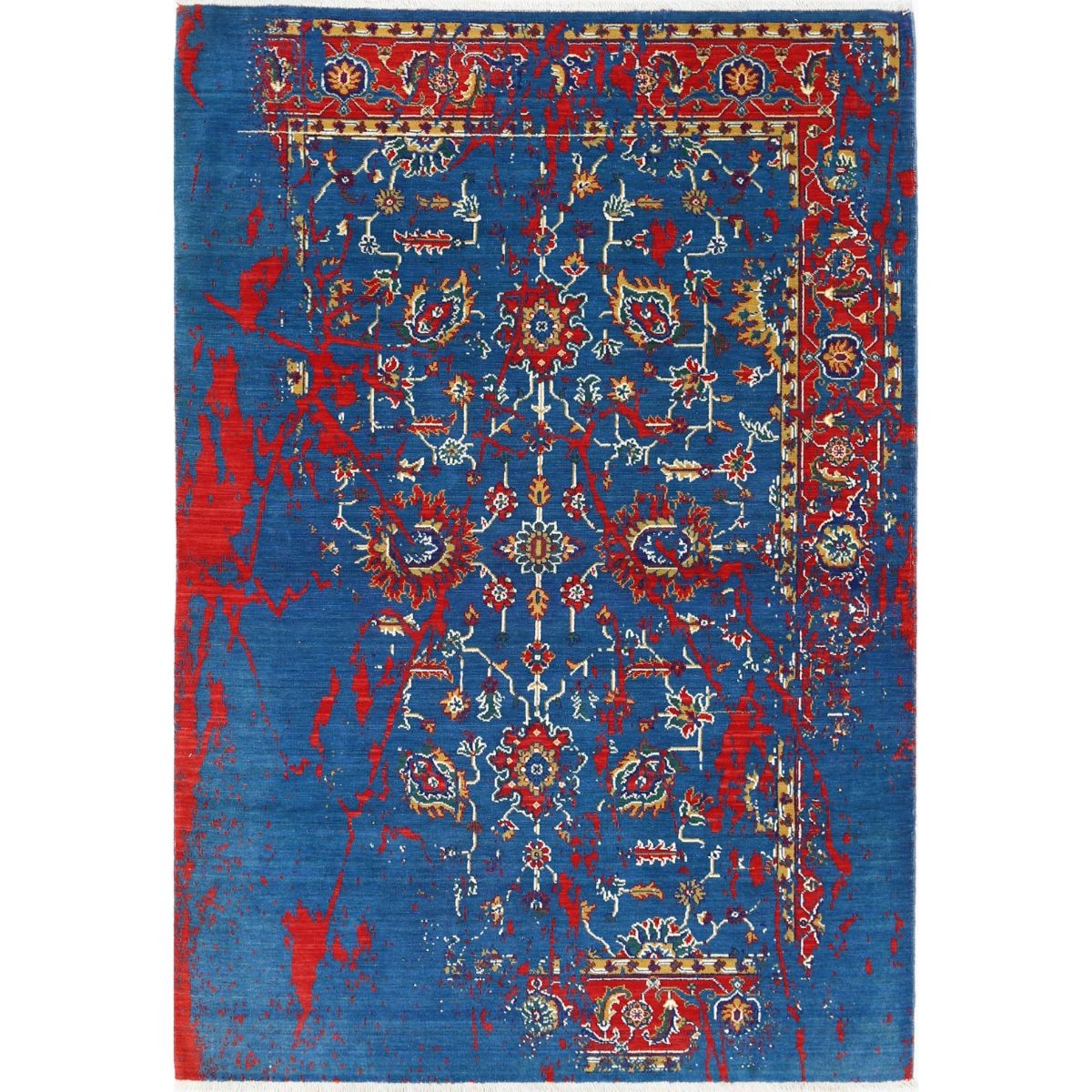 Gulshan 4x6 Machine-Made Washable Wool Rug - Colorful