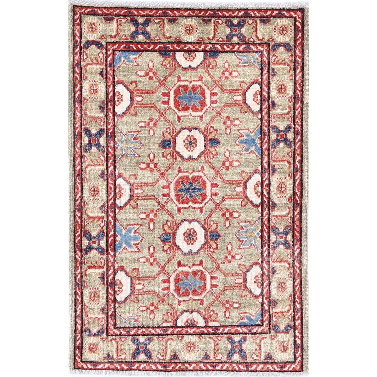 Revival 2x3 Handmade Double Knotted Washable Wool Rug - Colorful