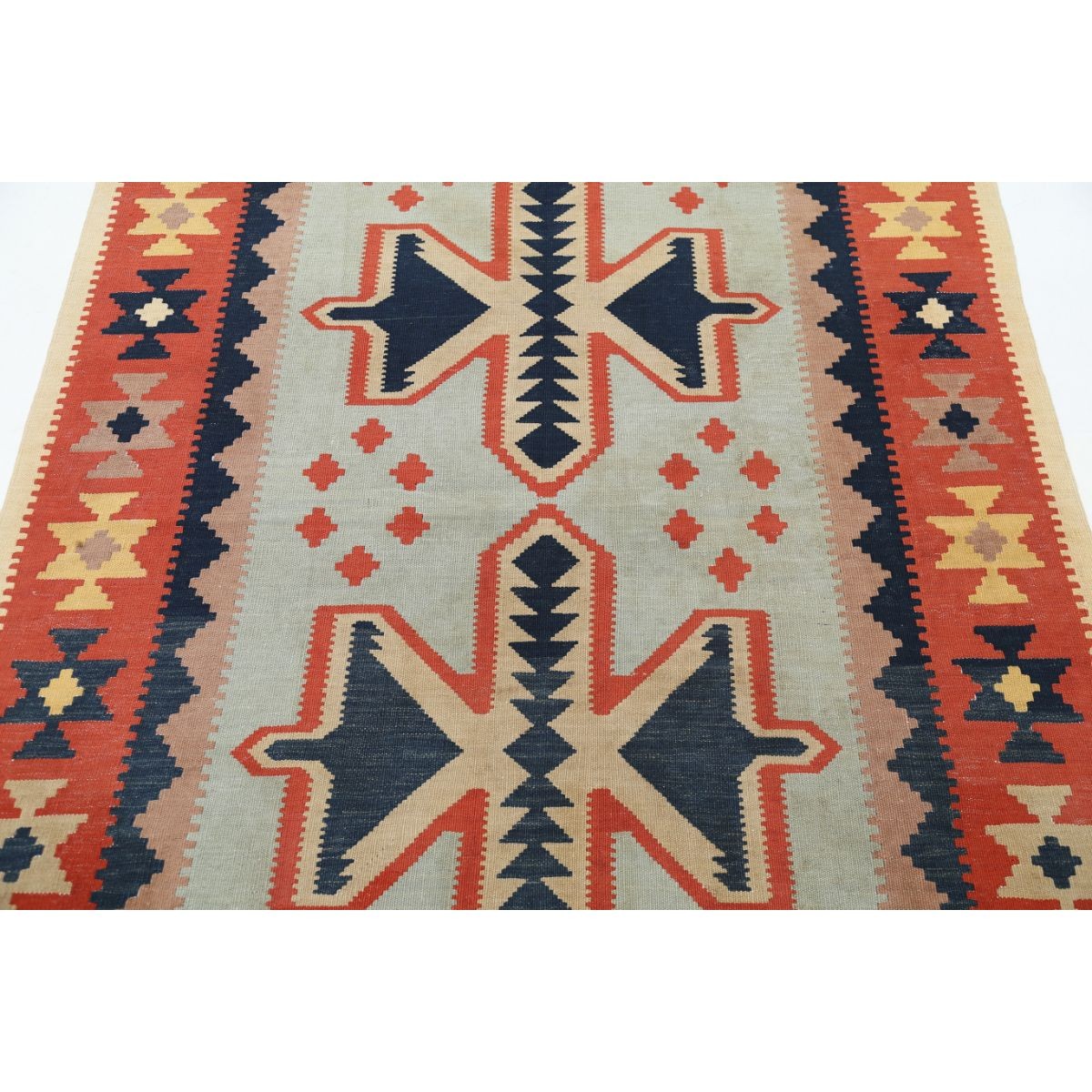 Kafkaas 5x7 Hand Woven Washable Wool Rug - Colorful