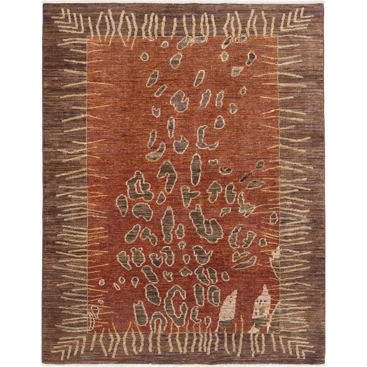 Modcar 5x7 Handmade Double Knotted Washable Wool Rug - Colorful