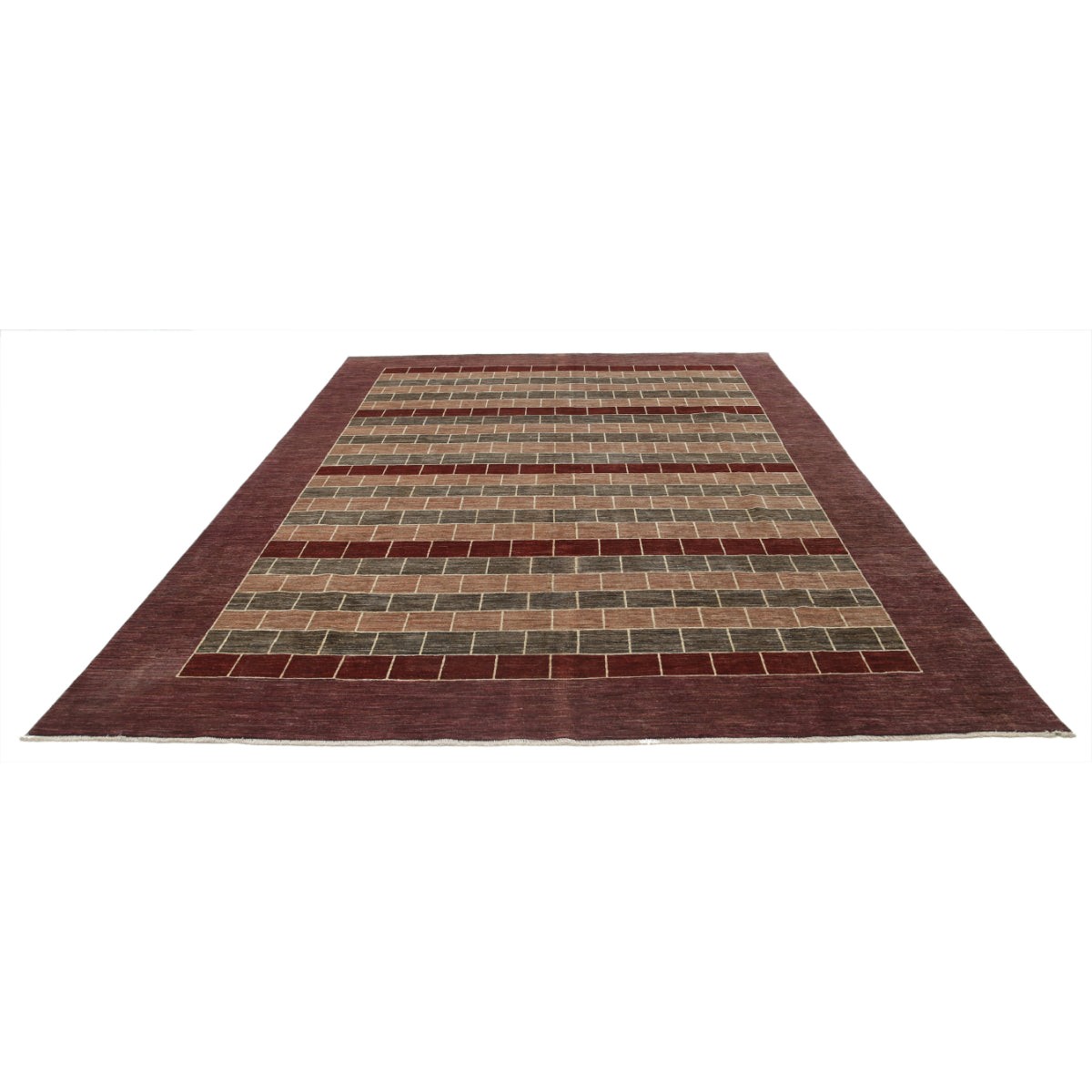 Modcar 8x11 Handmade Double Knotted Washable Wool Rug - Colorful