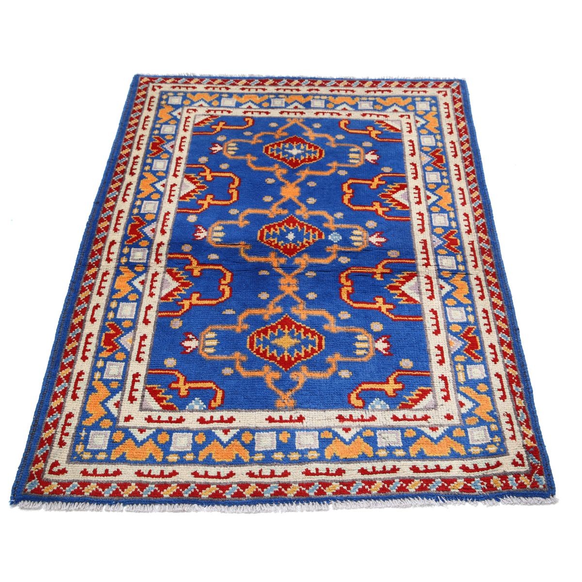 Revival 3x4 Handmade Double Knotted Washable Wool Rug - Colorful