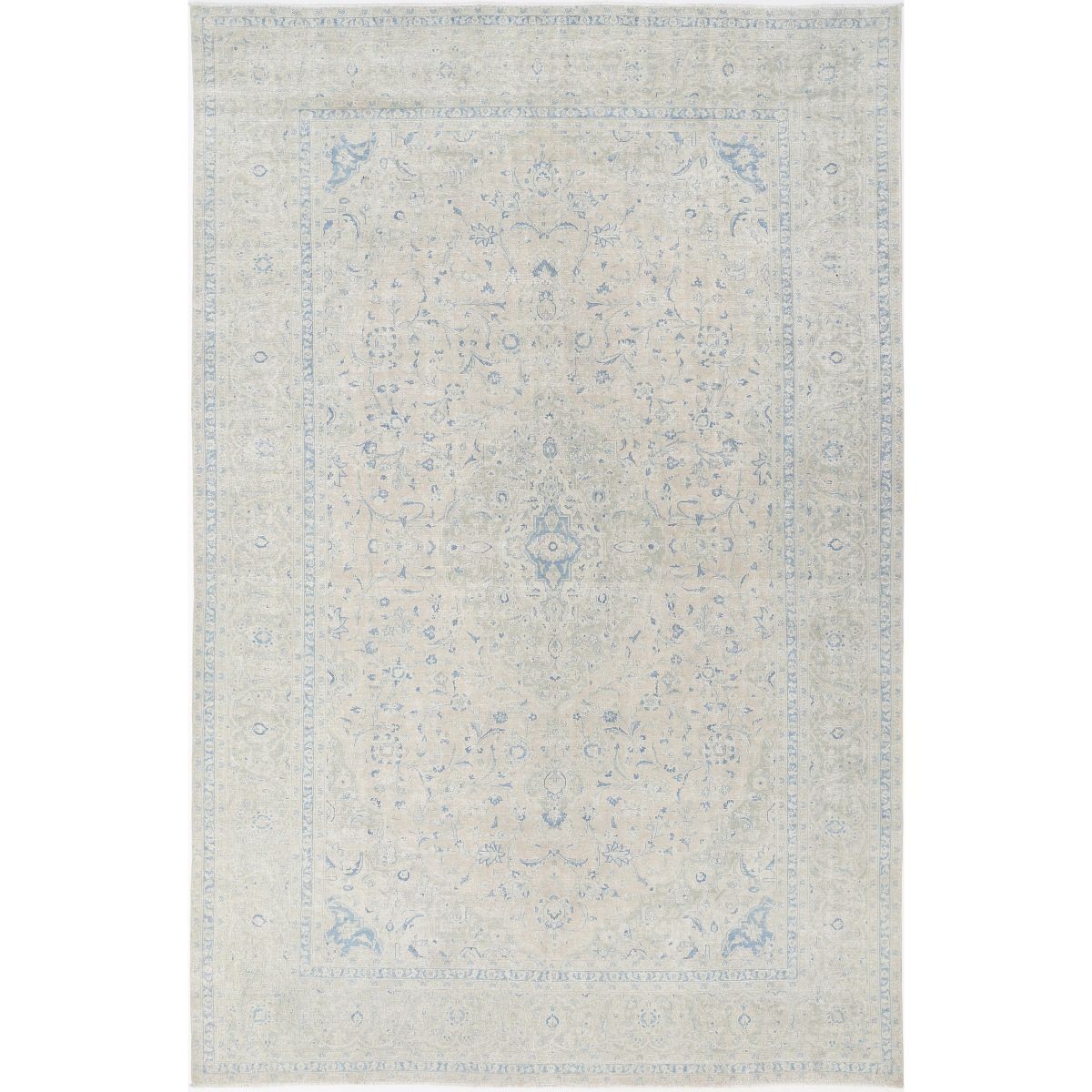 Vintage 10x15 Handmade Double Knotted Washable Wool Rug - Soft Hues