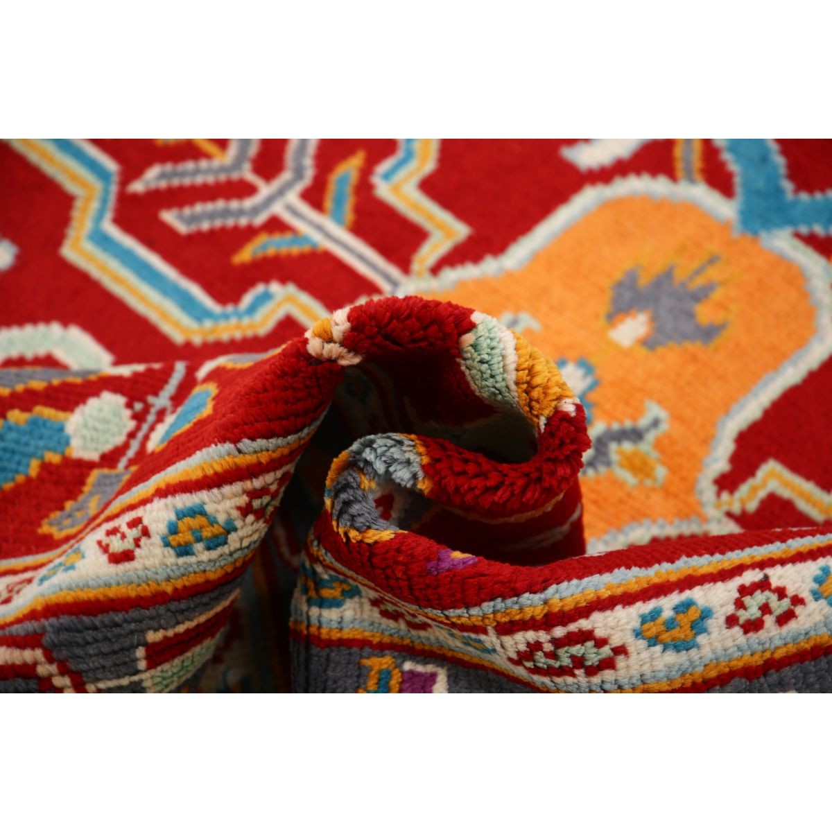 Revival 5x6 Handmade Double Knotted Washable Wool Rug - Colorful