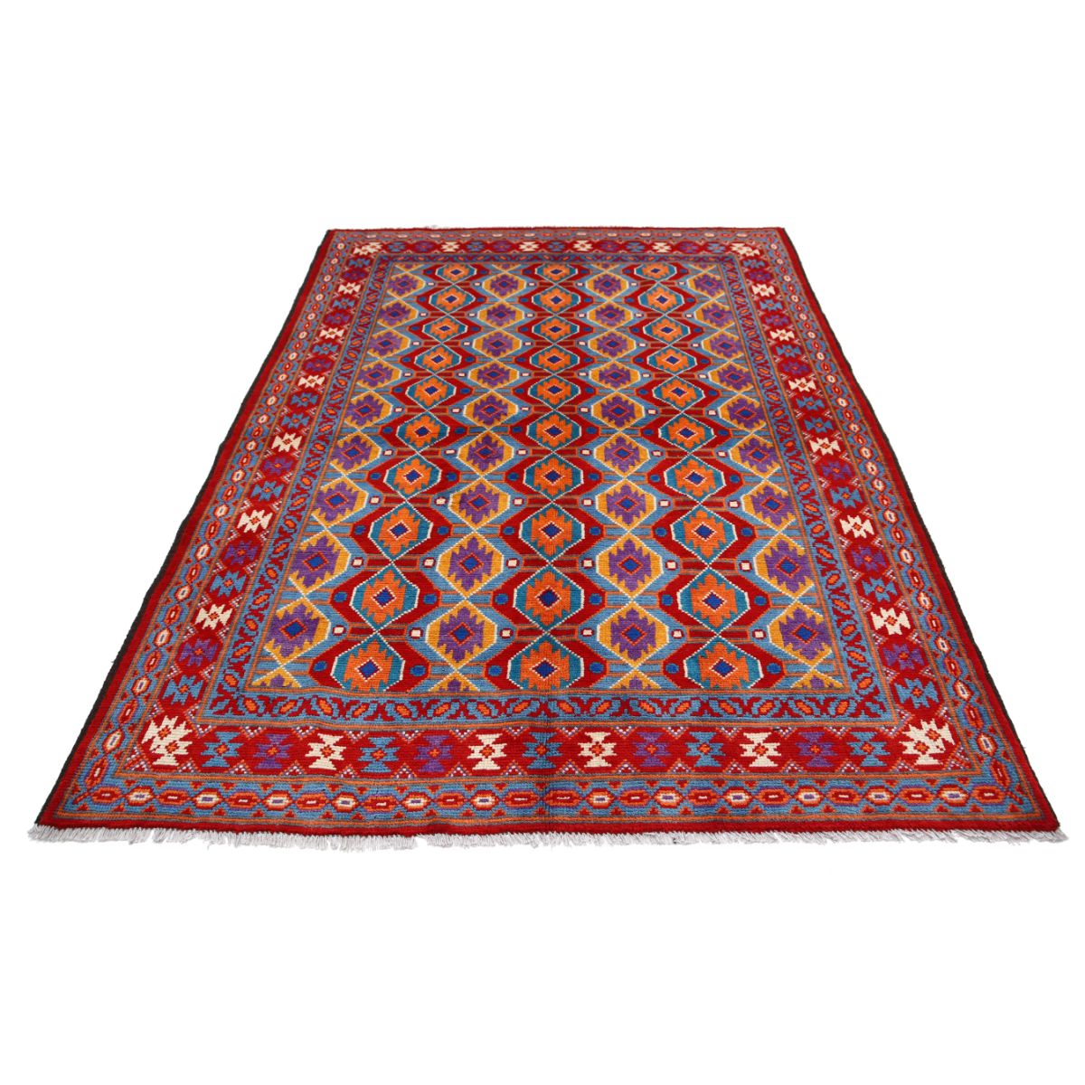 Revival 6x8 Handmade Double Knotted Washable Wool Rug - Colorful