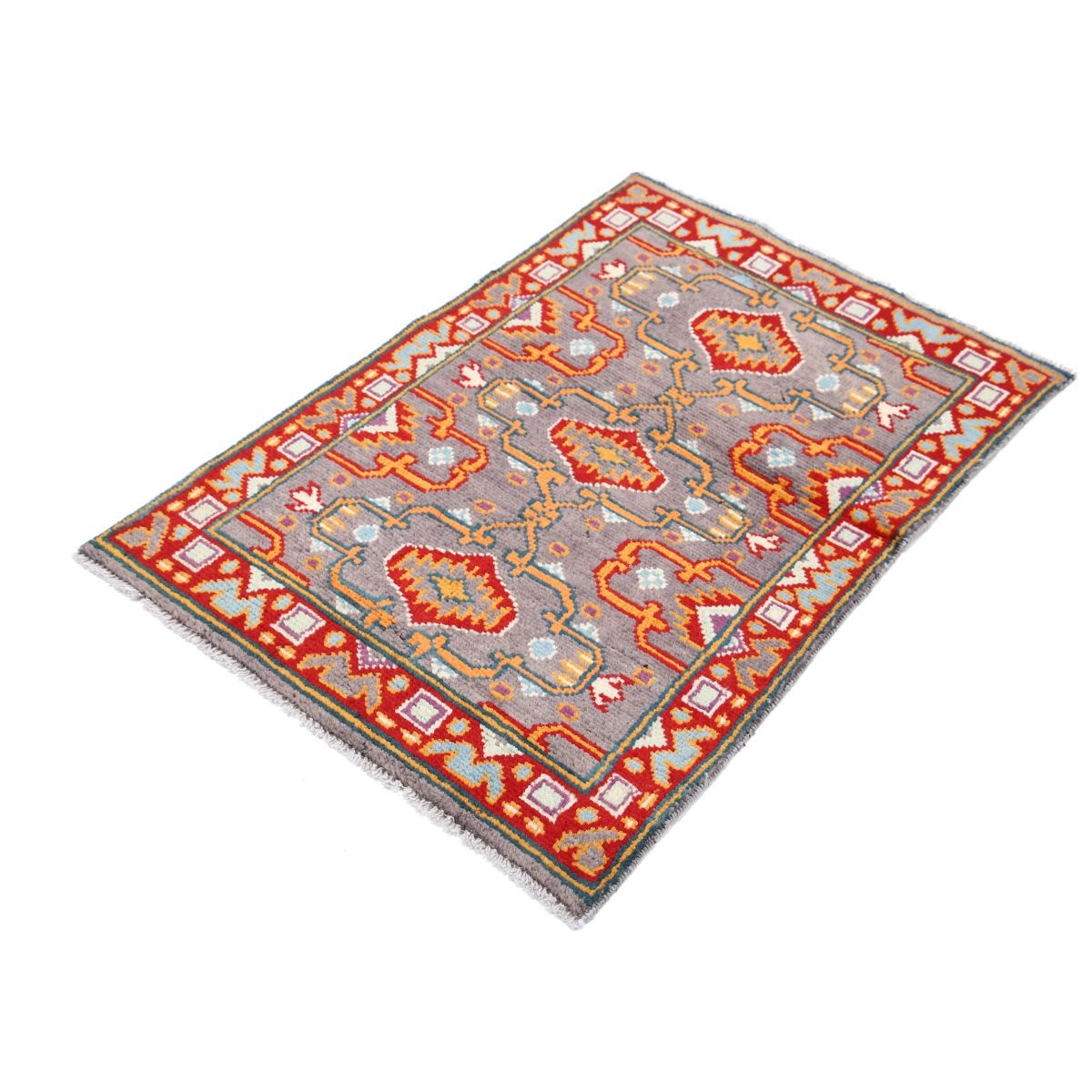Revival 3x4 Handmade Double Knotted Washable Wool Rug - Colorful