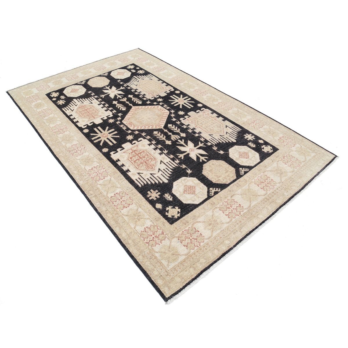 Ziegler 5x8 Handmade Double Knotted Washable Wool Rug - Colorful