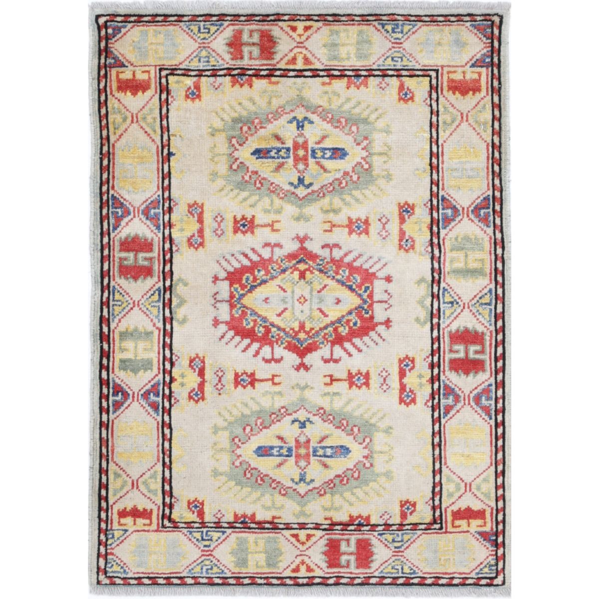 Revival 2x3 Handmade Double Knotted Washable Wool Rug - Colorful