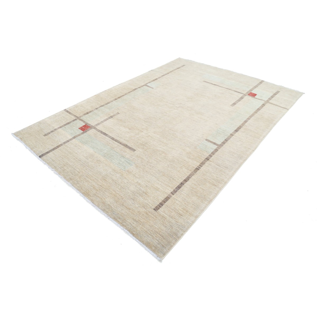 Modcar 7x9 Handmade Double Knotted Washable Wool Rug - Colorful