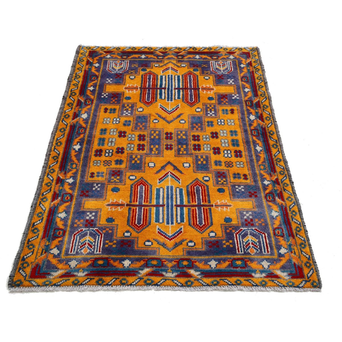 Revival 3x5 Handmade Double Knotted Washable Wool Rug - Colorful
