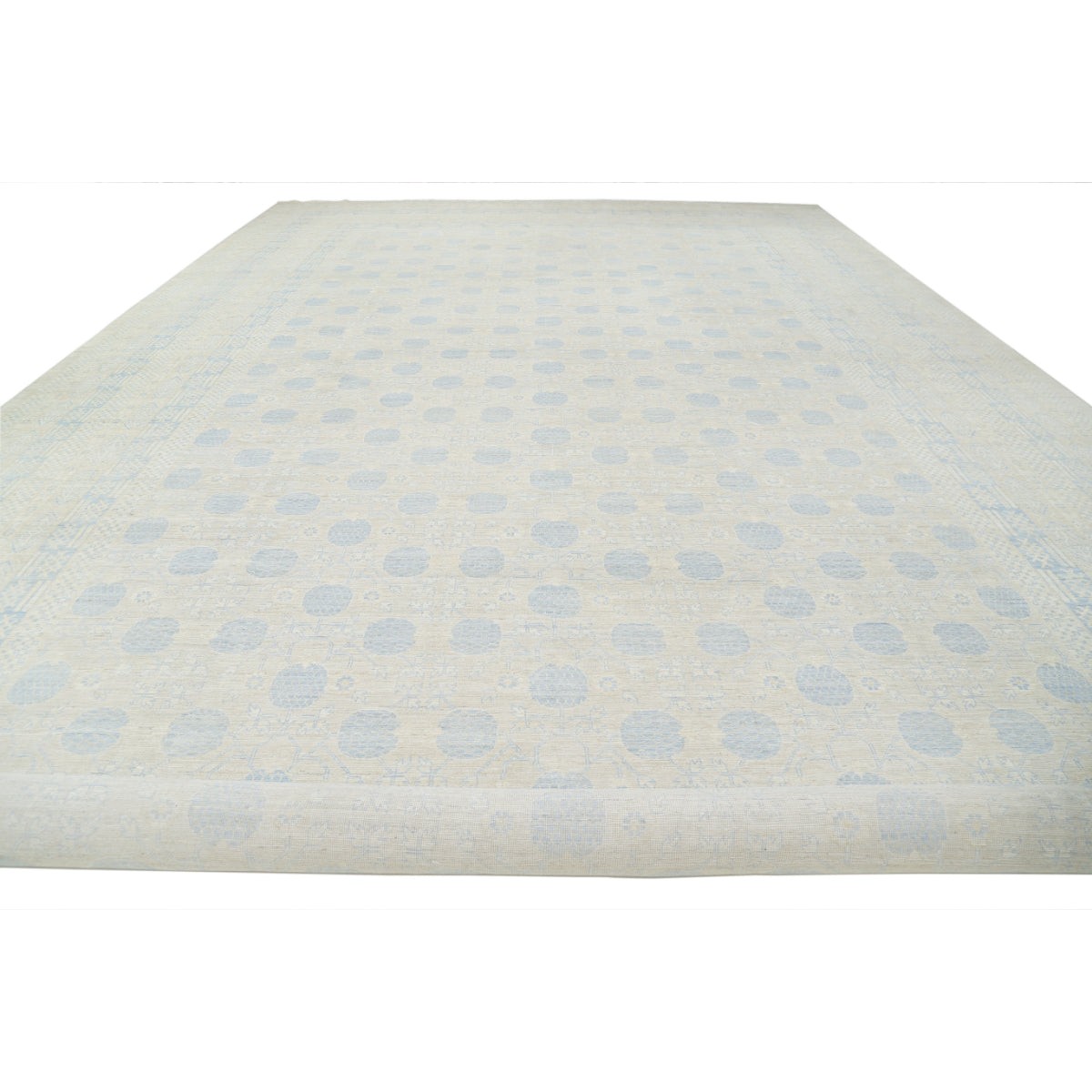 Khotan 16x32 Handmade Double Knotted Washable Wool Rug - Soft Hues