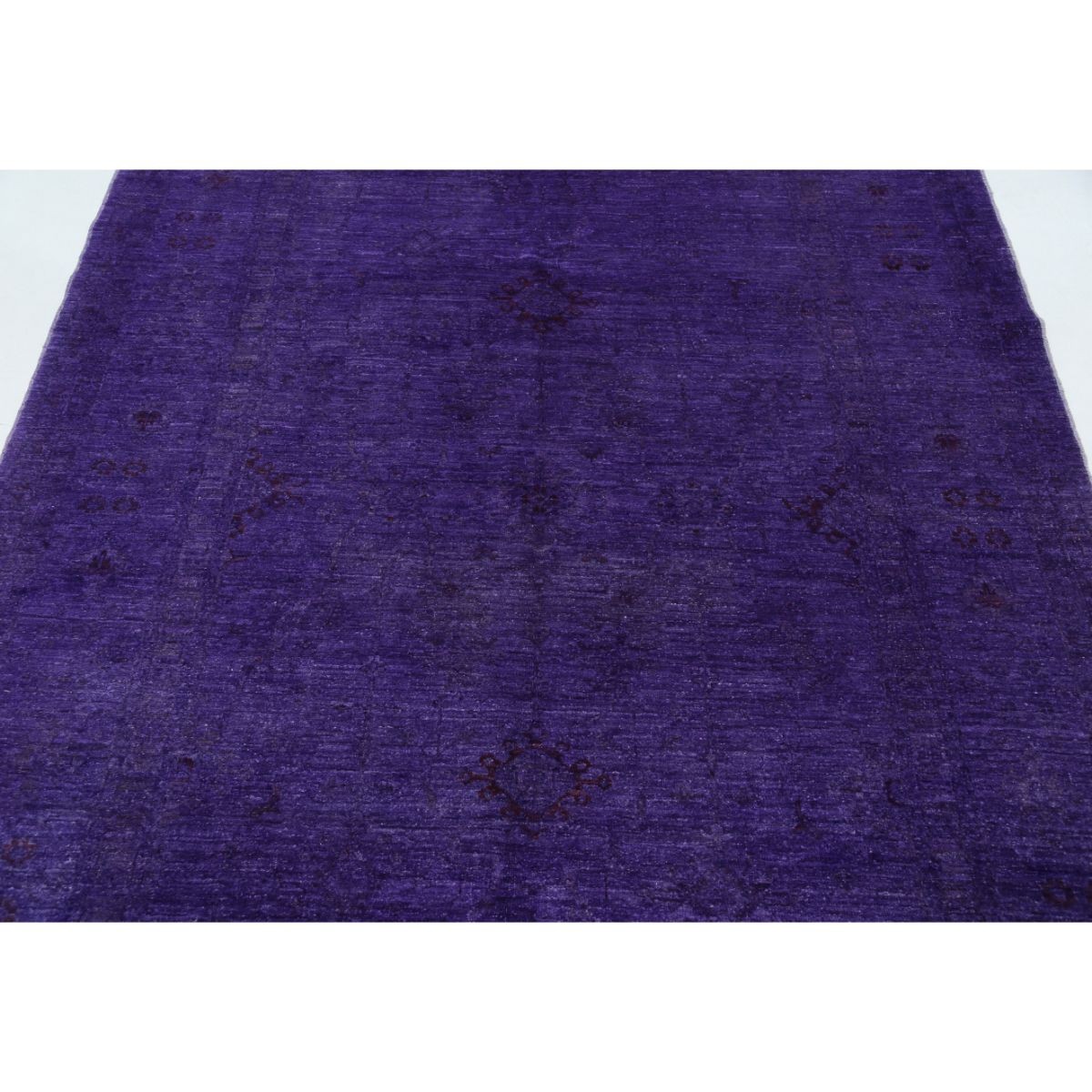 Overdye 6x8 Handmade Double Knotted Washable Wool Rug - Monochormatic