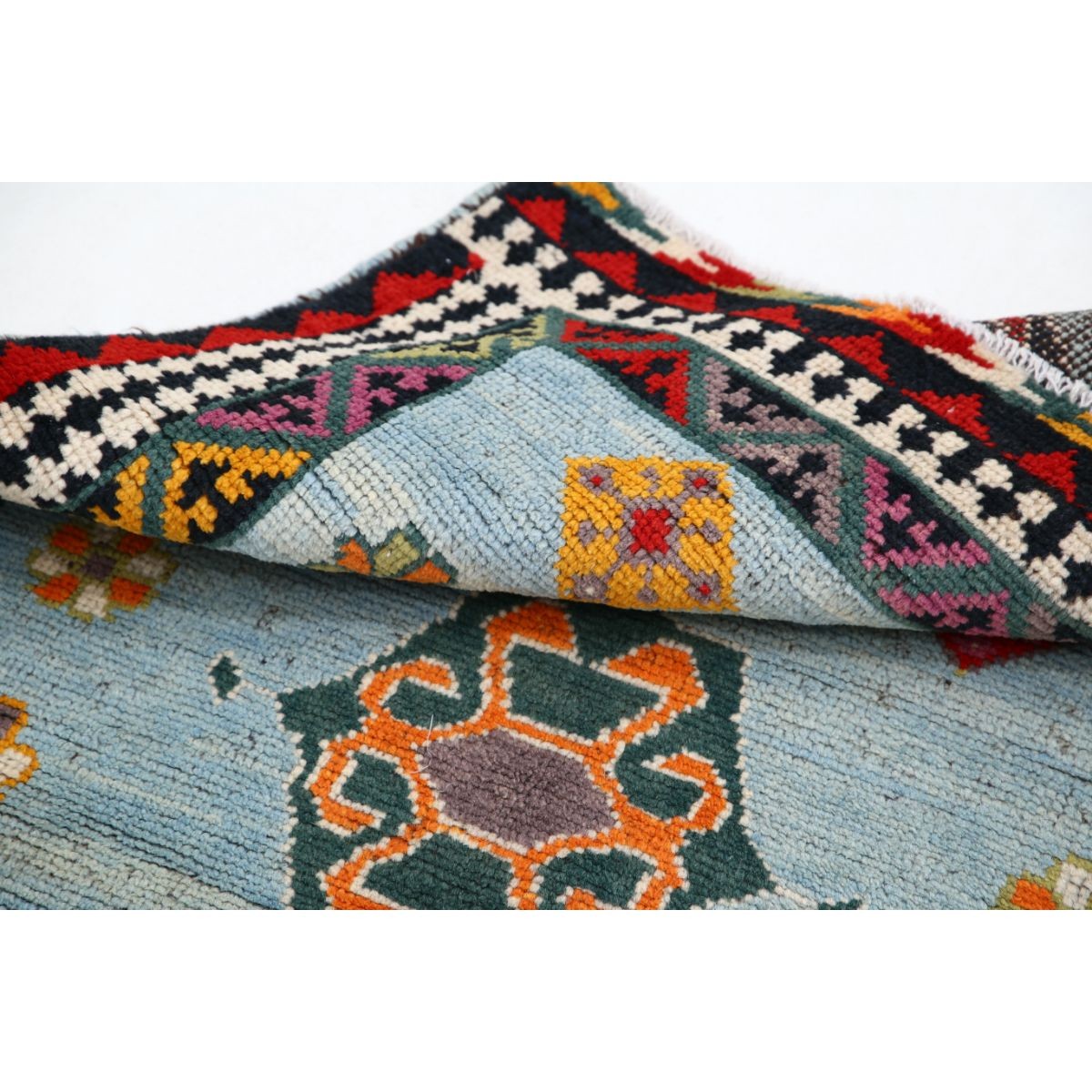 Revival 4x5 Handmade Double Knotted Washable Wool Rug - Colorful