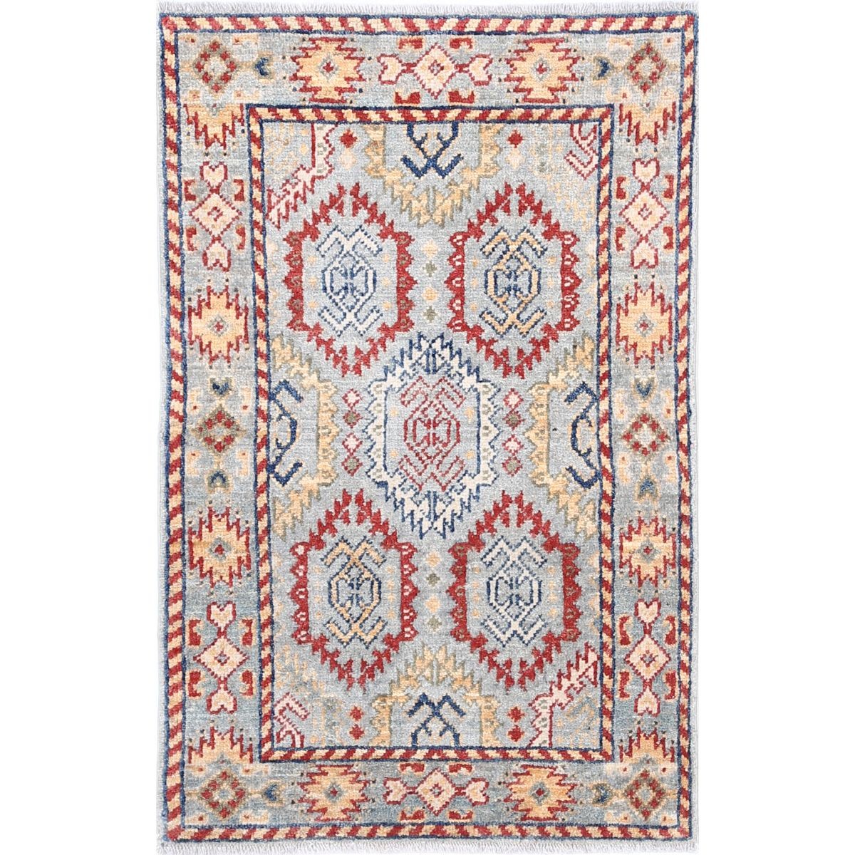 Revival 2x3 Handmade Double Knotted Washable Wool Rug - Colorful