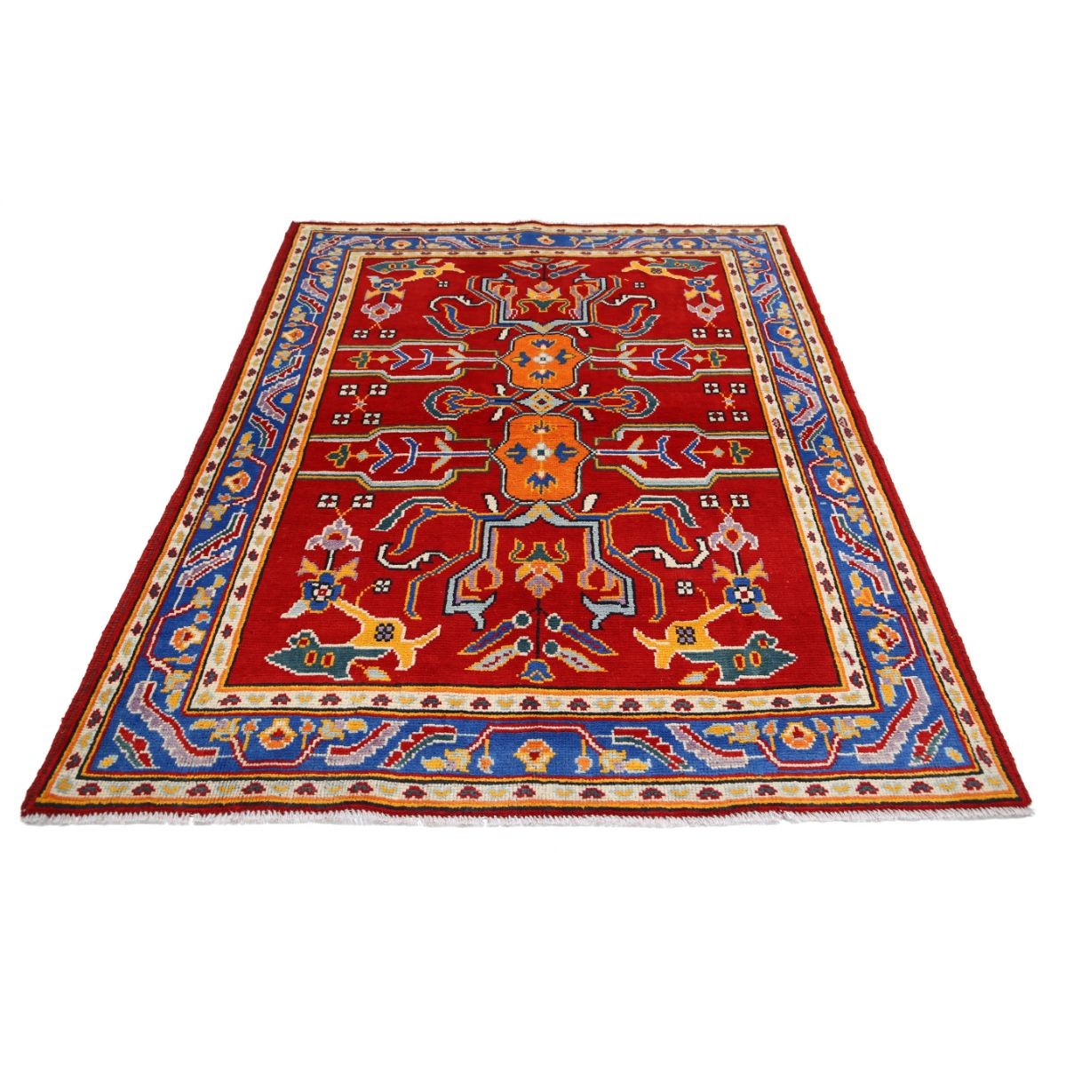 Revival 5x7 Handmade Double Knotted Washable Wool Rug - Colorful