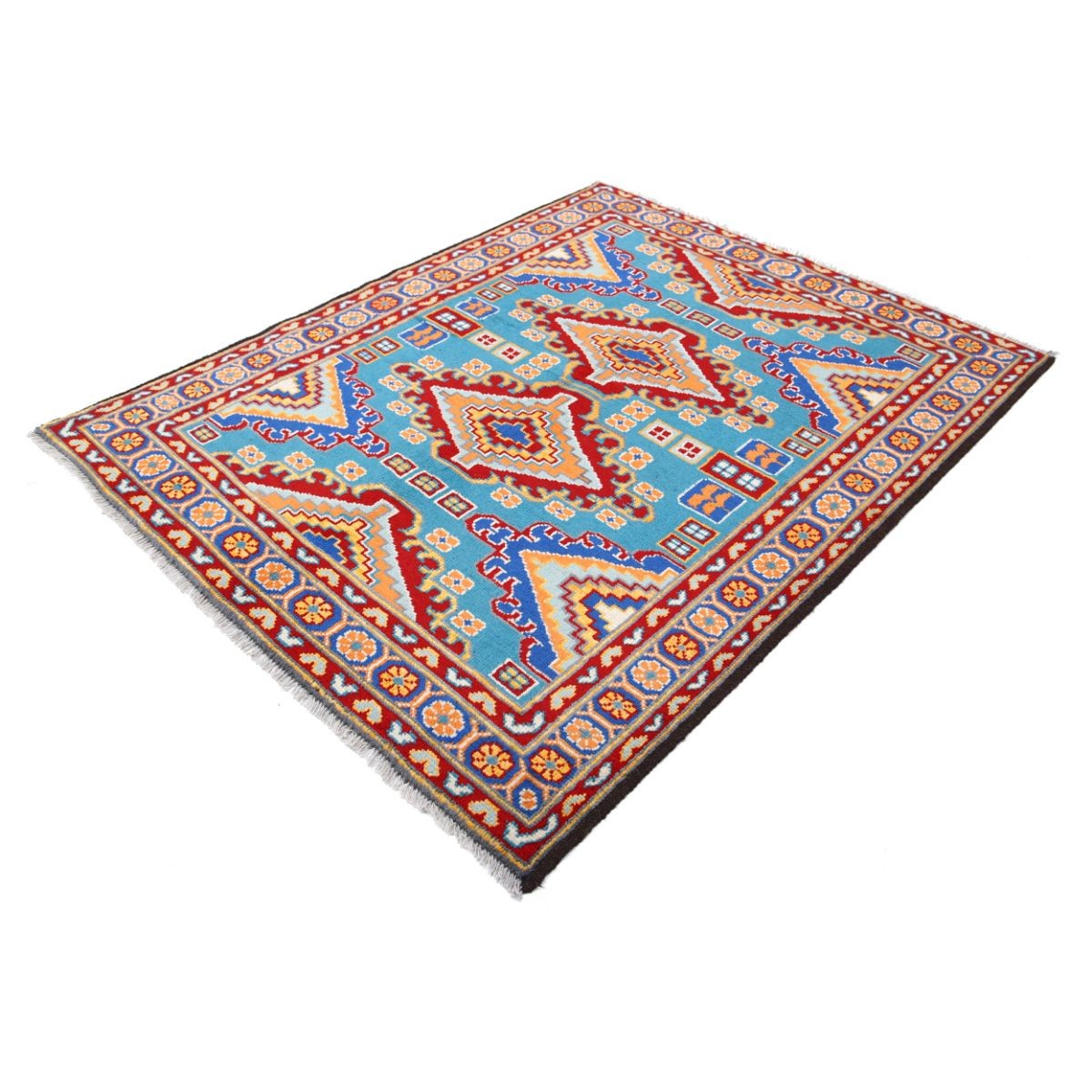 Revival 5x6 Handmade Double Knotted Washable Wool Rug - Colorful