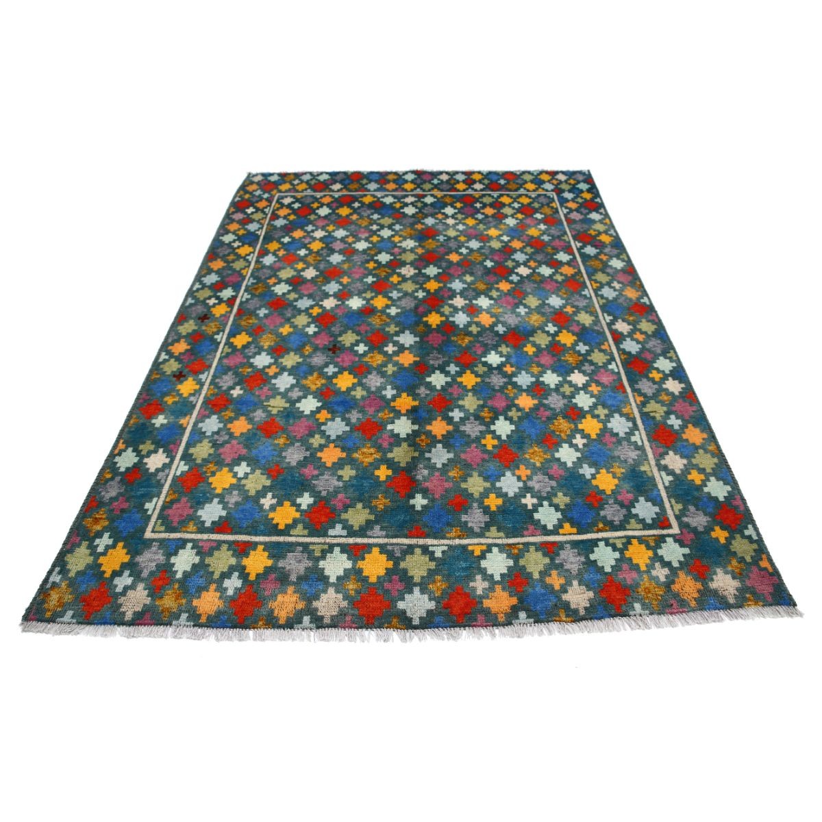 Revival 6x8 Handmade Double Knotted Washable Wool Rug - Colorful