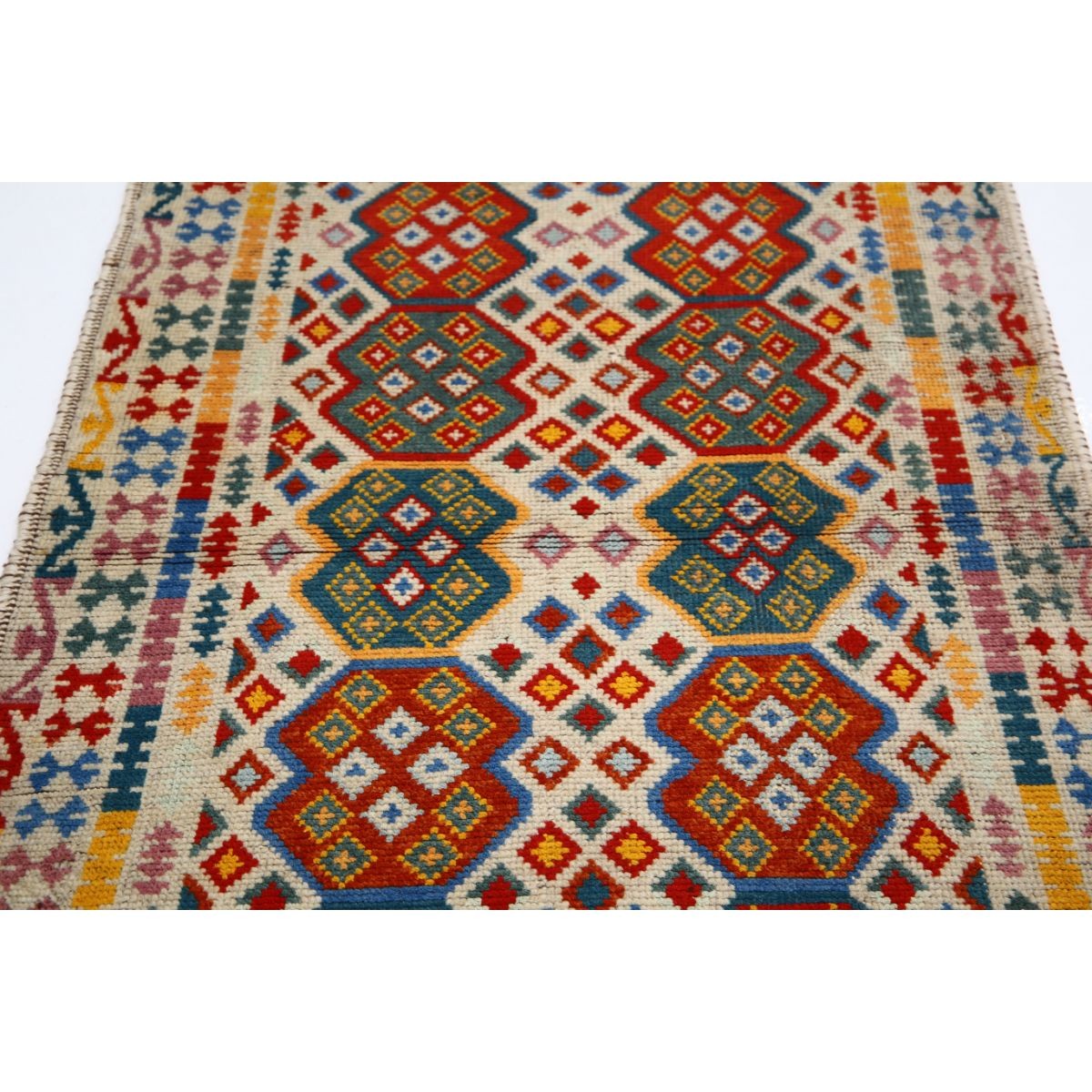 Revival 3x5 Handmade Double Knotted Washable Wool Rug - Colorful