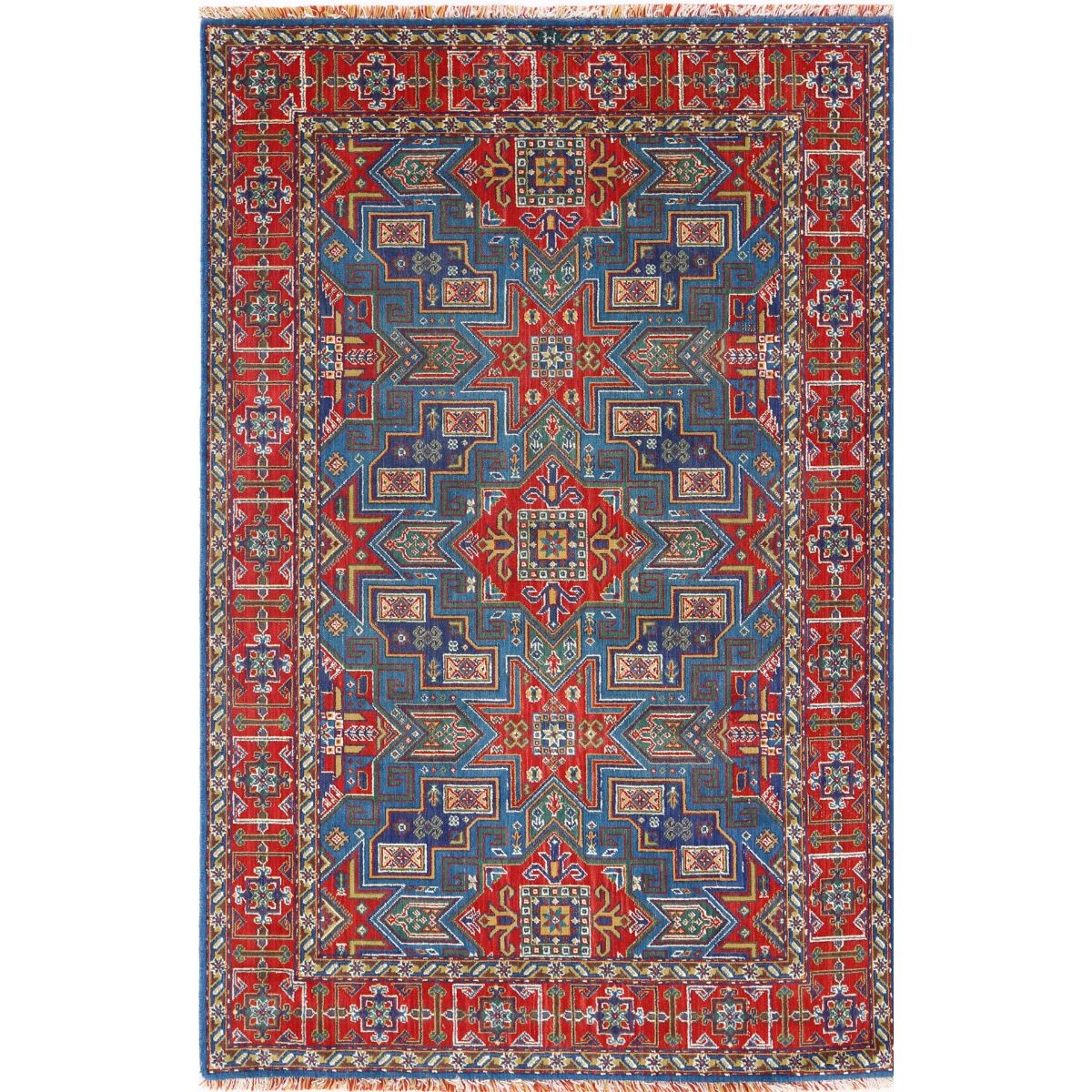 Gulshan-3'10" 4x6 Machine-Made Washable Wool Rug - Colorful