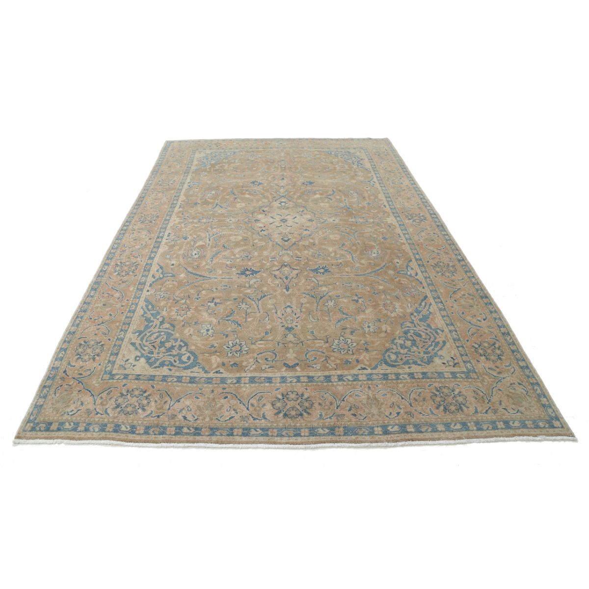 Vintage 7x11 Handmade Double Knotted Washable Wool Rug - Soft Hues