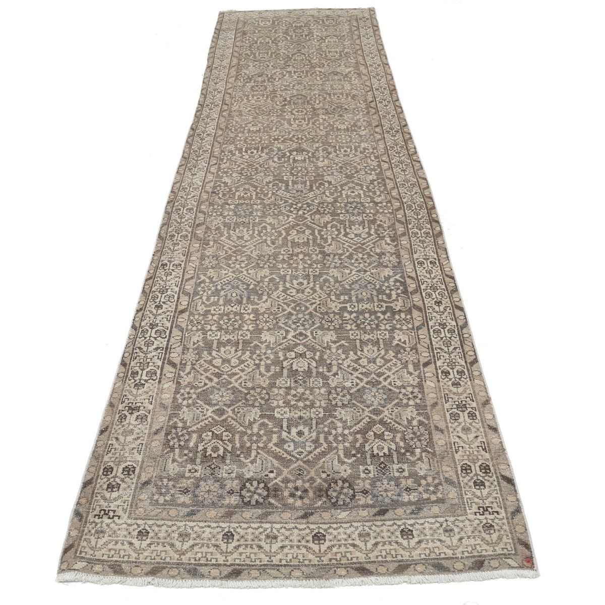 Vintage 3x13 Handmade Double Knotted Washable Wool Runner - Soft Hues