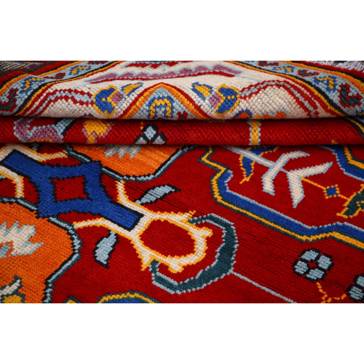 Revival 6x8 Handmade Double Knotted Washable Wool Rug - Colorful