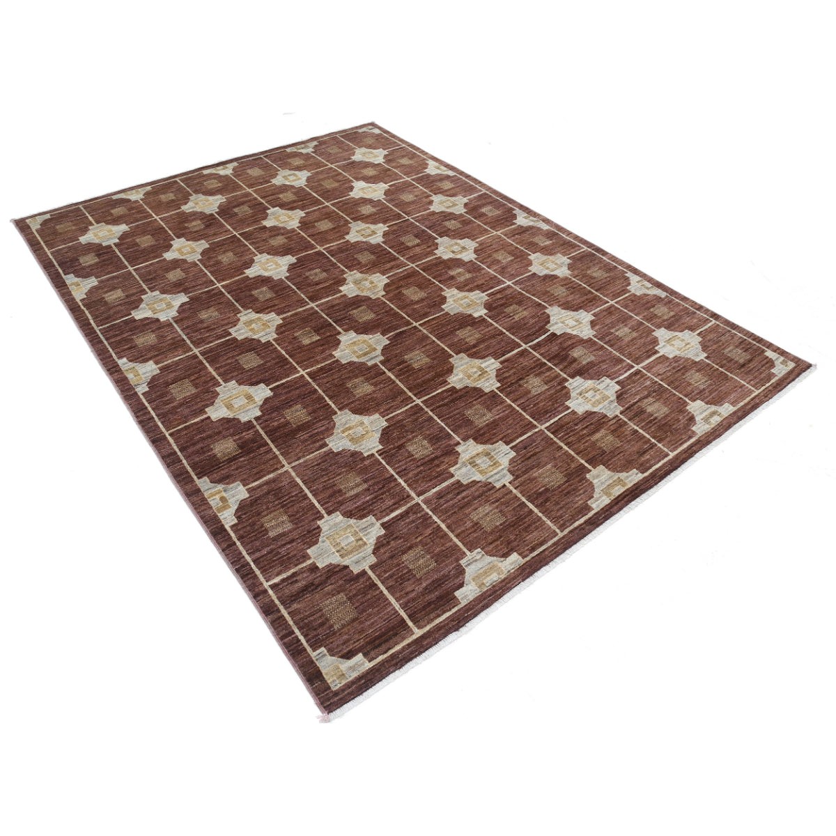 Modcar 6x8 Handmade Double Knotted Washable Wool Rug - Colorful