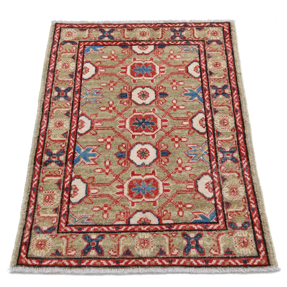 Revival 2x3 Handmade Double Knotted Washable Wool Rug - Colorful