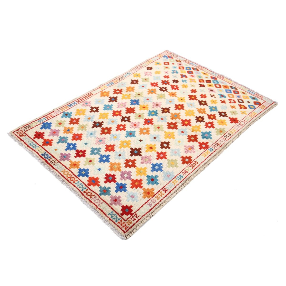 Revival 3x5 Handmade Double Knotted Washable Wool Rug - Colorful