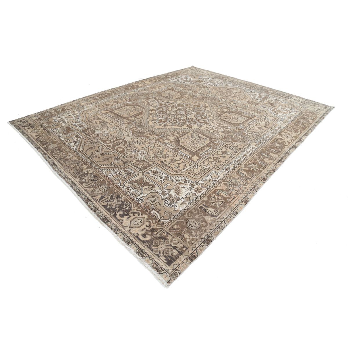 Vintage 10x12 Handmade Double Knotted Washable Wool Rug - Soft Hues