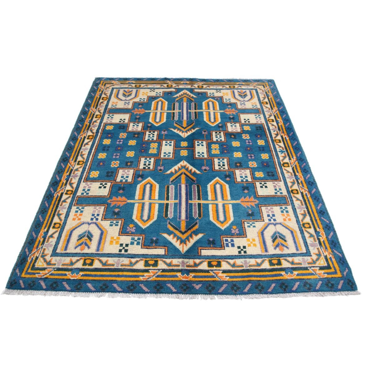 Revival 5x7 Handmade Double Knotted Washable Wool Rug - Colorful
