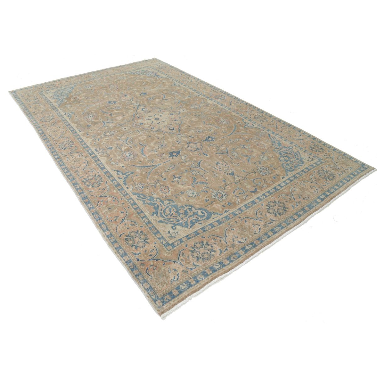 Vintage 7x11 Handmade Double Knotted Washable Wool Rug - Soft Hues