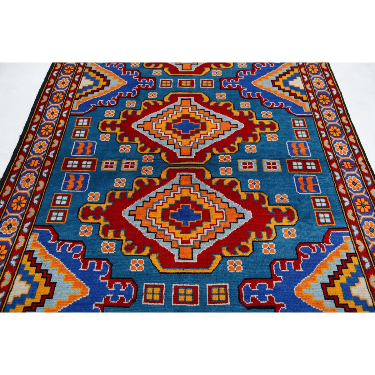 Revival 6x7 Handmade Double Knotted Washable Wool Rug - Colorful