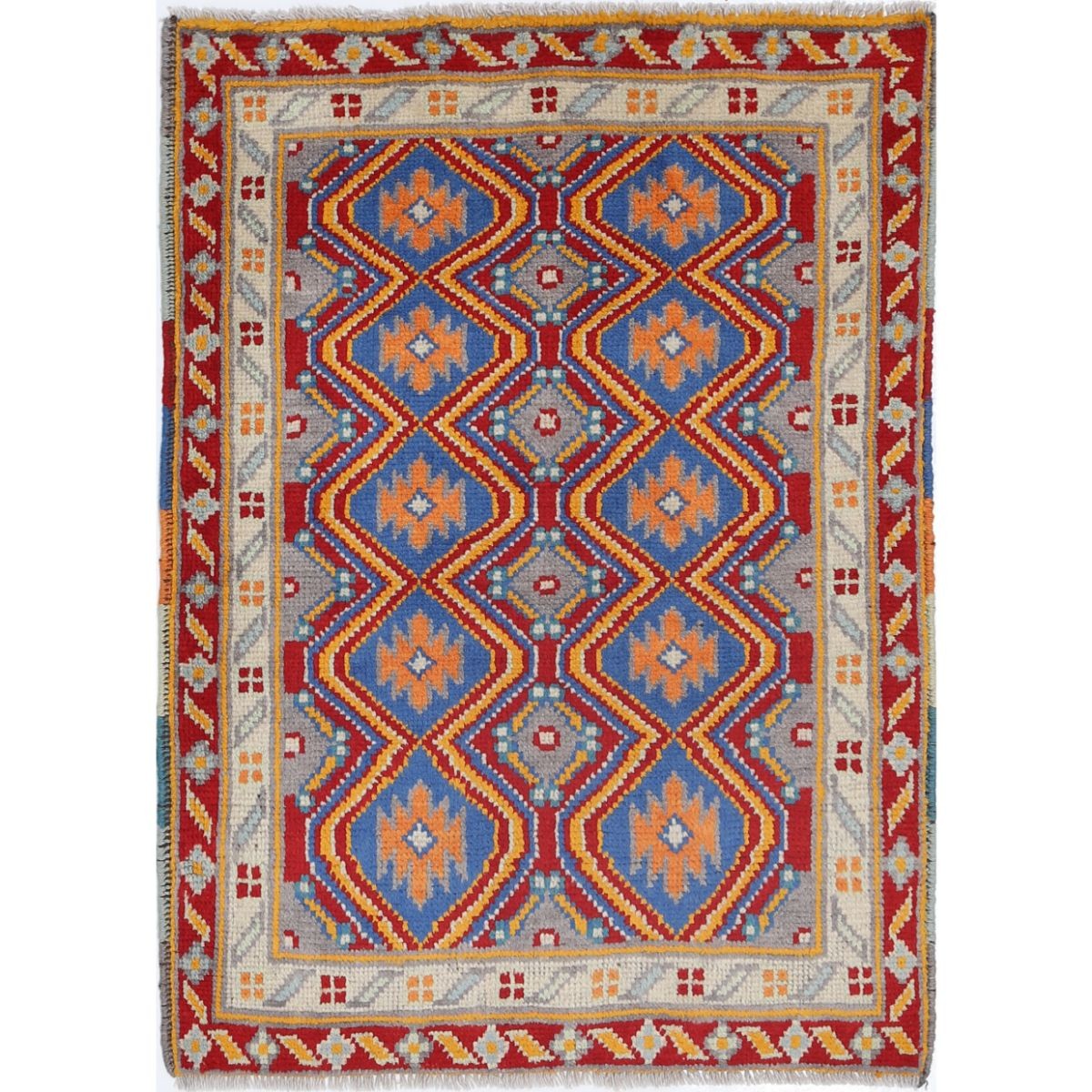 Revival 3x4 Handmade Double Knotted Washable Wool Rug - Colorful