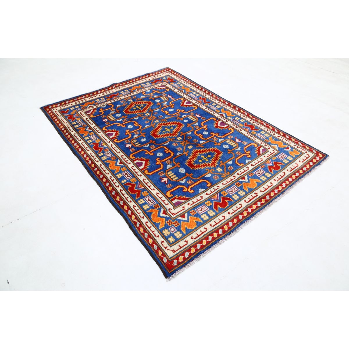 Revival 5x7 Handmade Double Knotted Washable Wool Rug - Colorful