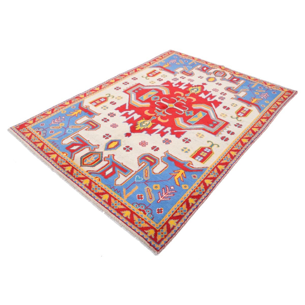 Revival 6x8 Handmade Double Knotted Washable Wool Rug - Colorful