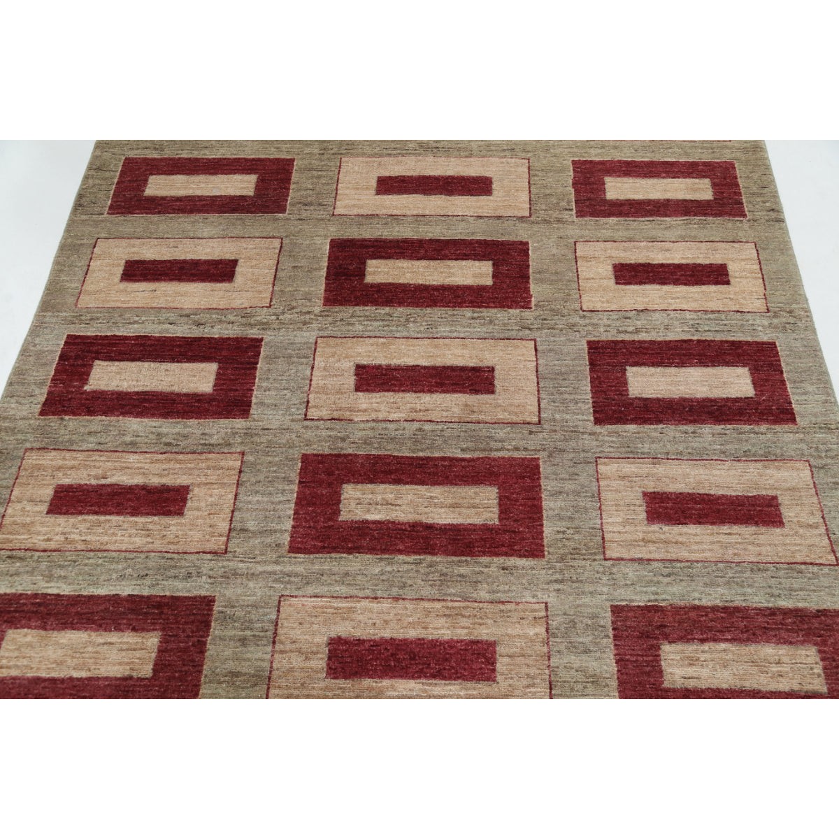 Modcar 5x7 Handmade Double Knotted Washable Wool Rug - Colorful
