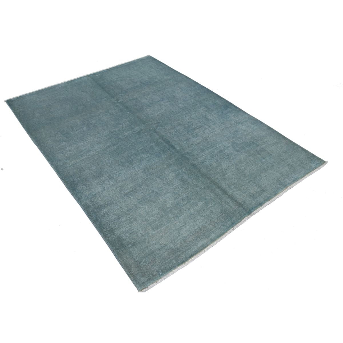 Fine 5x7 Handmade Double Knotted Washable Wool Rug - Monochormatic