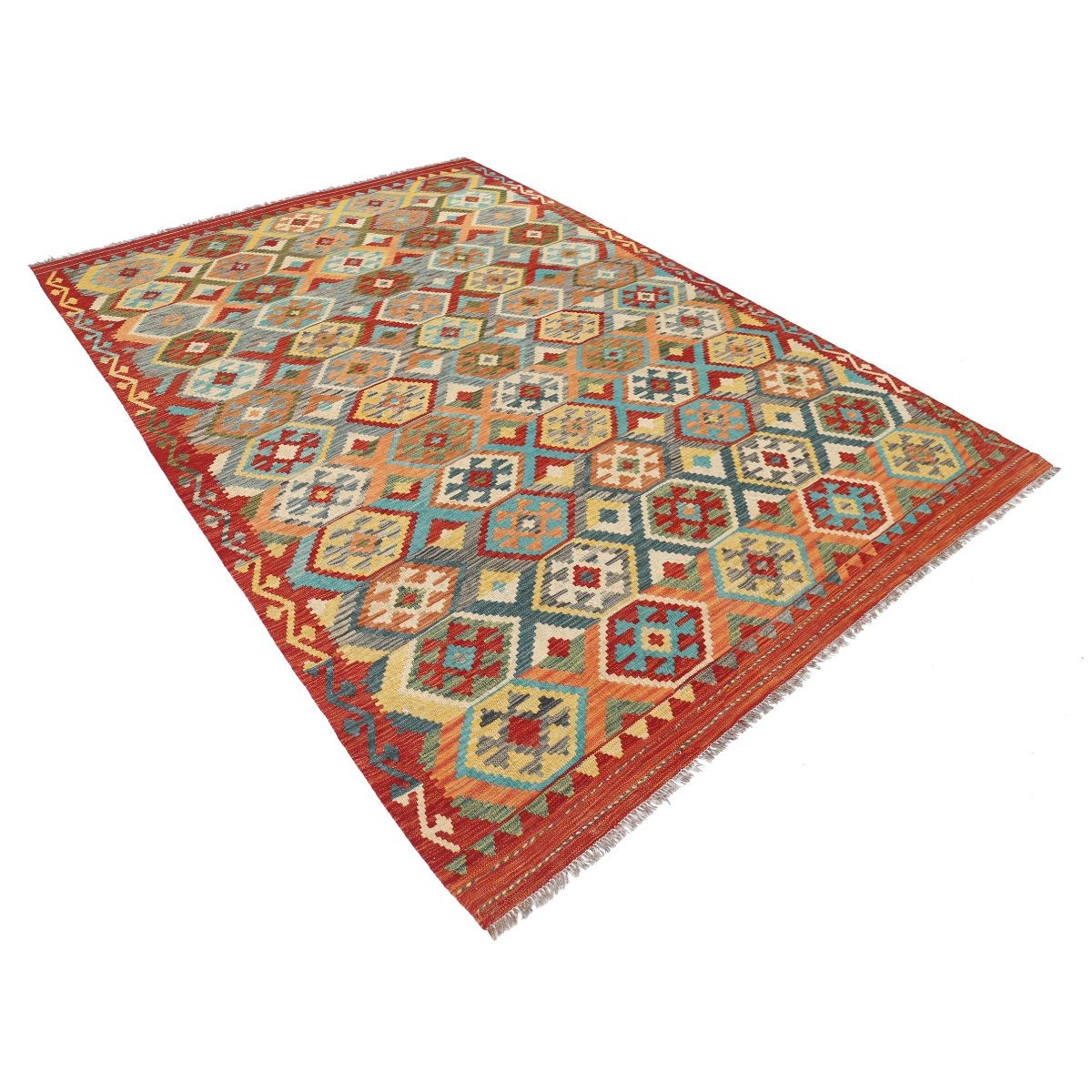 Maimana 7x10 Hand Woven Washable Wool Rug - Colorful