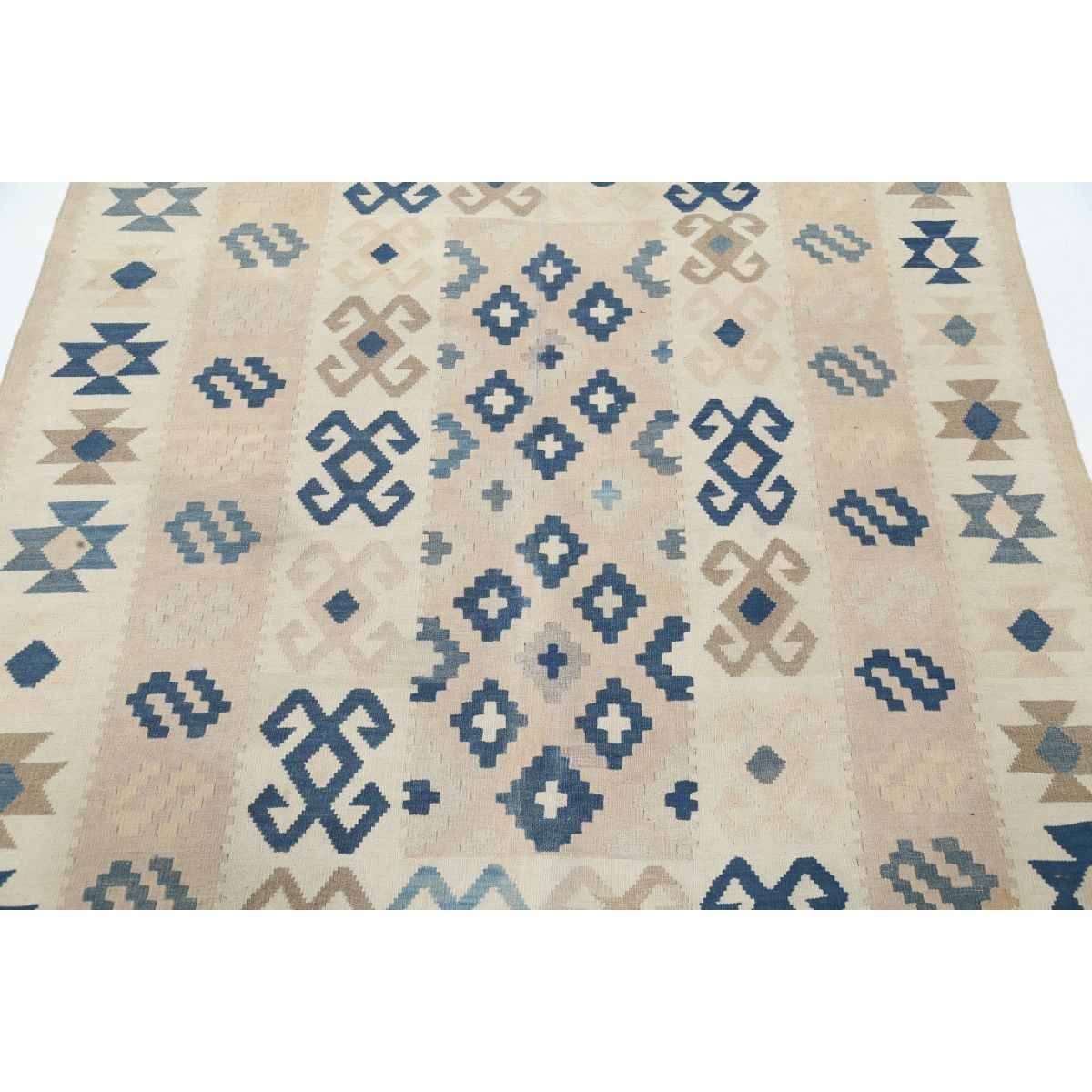 Kafkaas 5x8 Hand Woven Washable Wool Rug - Soft Hues