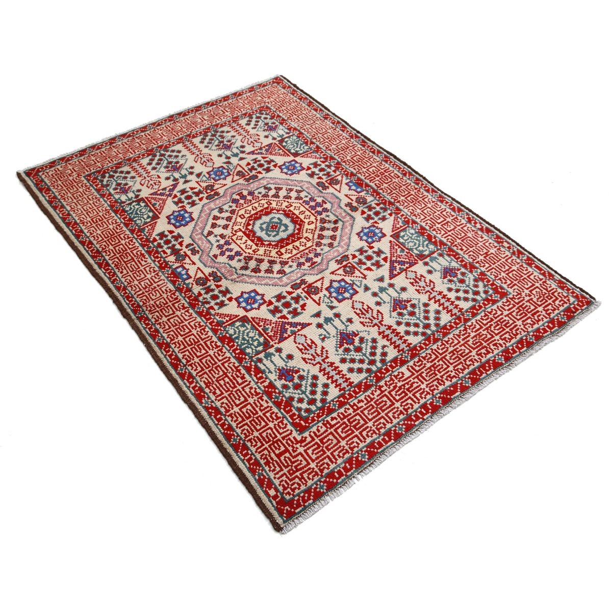 Revival 3x5 Handmade Double Knotted Washable Wool Rug - Colorful