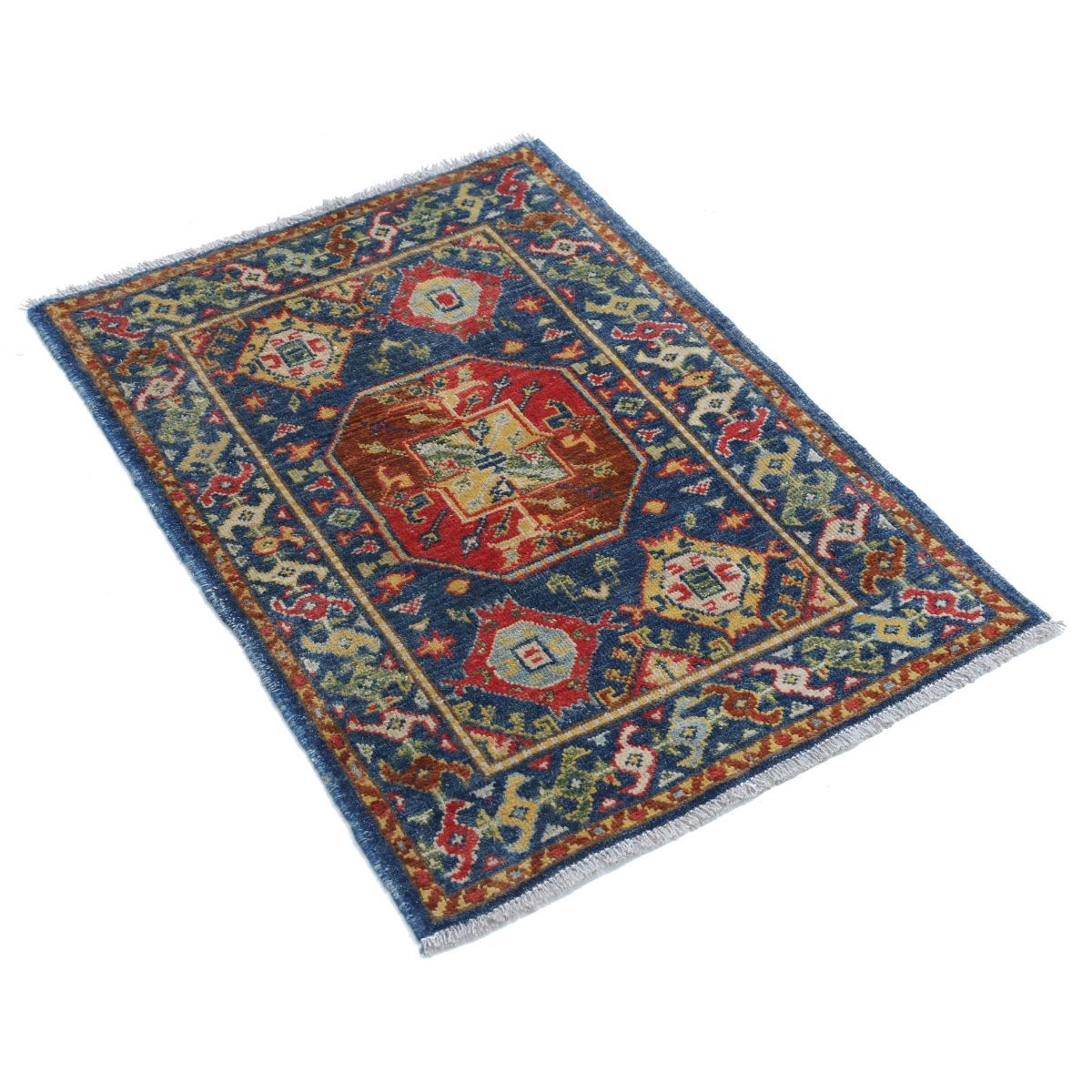 Revival 2x3 Handmade Double Knotted Washable Wool Rug - Colorful