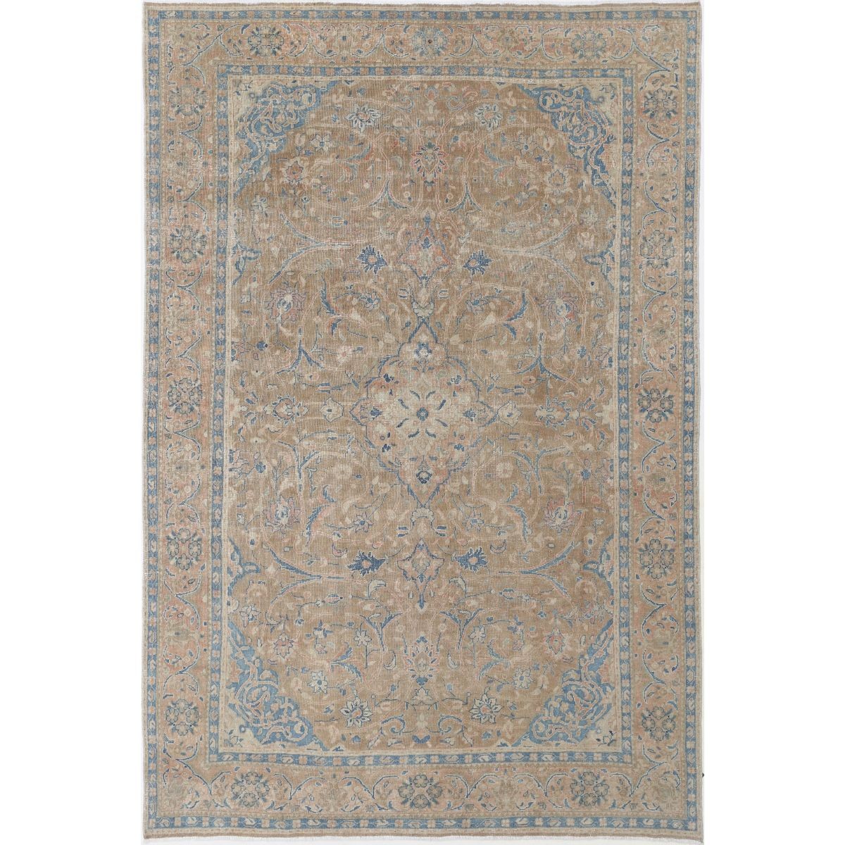 Vintage 7x11 Handmade Double Knotted Washable Wool Rug - Soft Hues