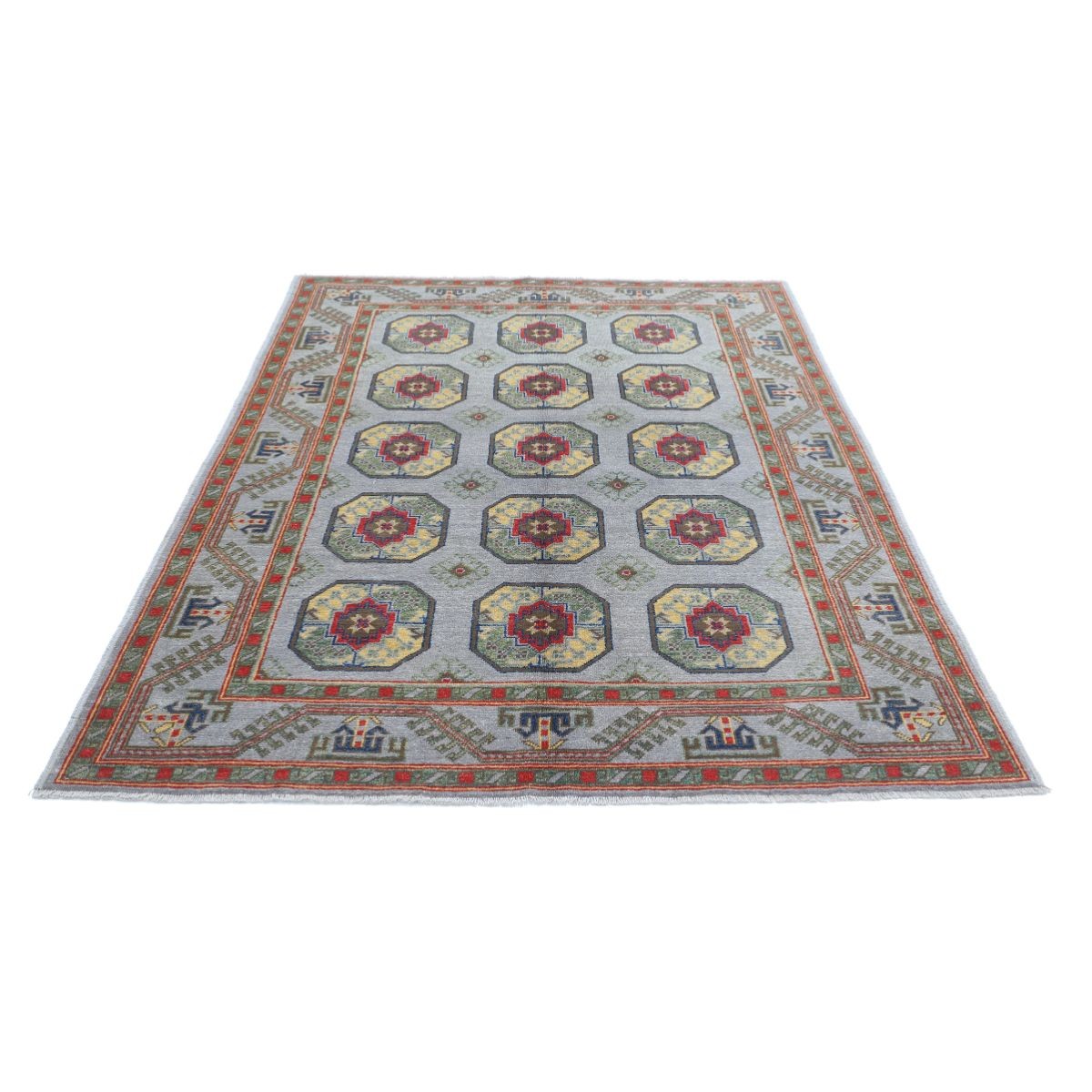 Revival 6x8 Handmade Double Knotted Washable Wool Rug - Colorful