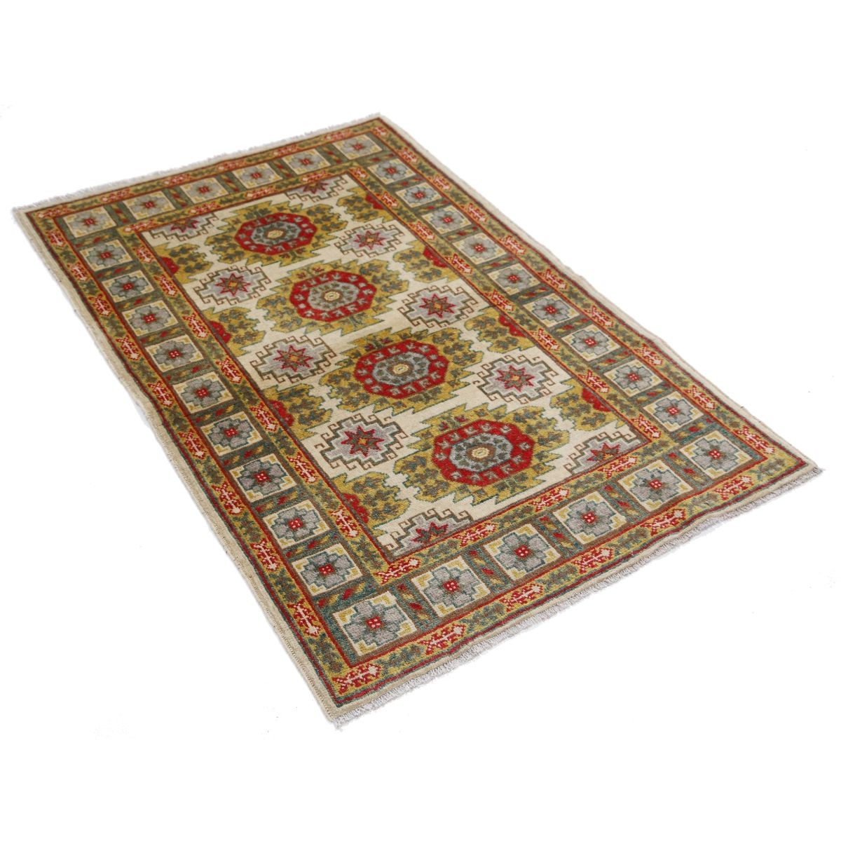 Revival 3x5 Handmade Double Knotted Washable Wool Rug - Colorful