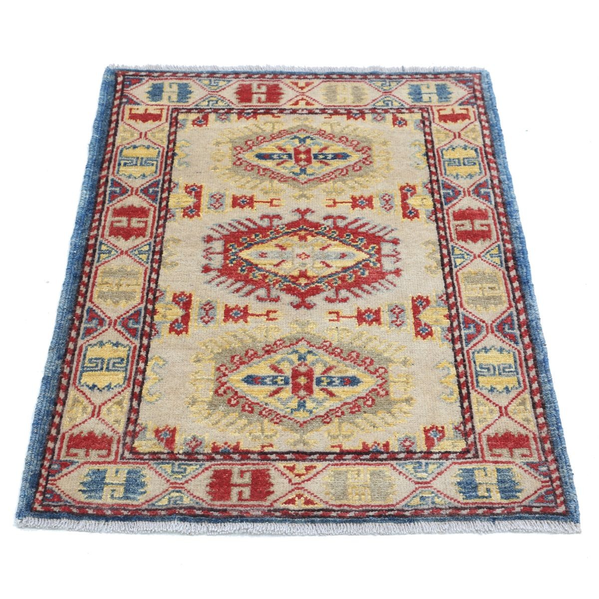 Revival 2x3 Handmade Double Knotted Washable Wool Rug - Colorful