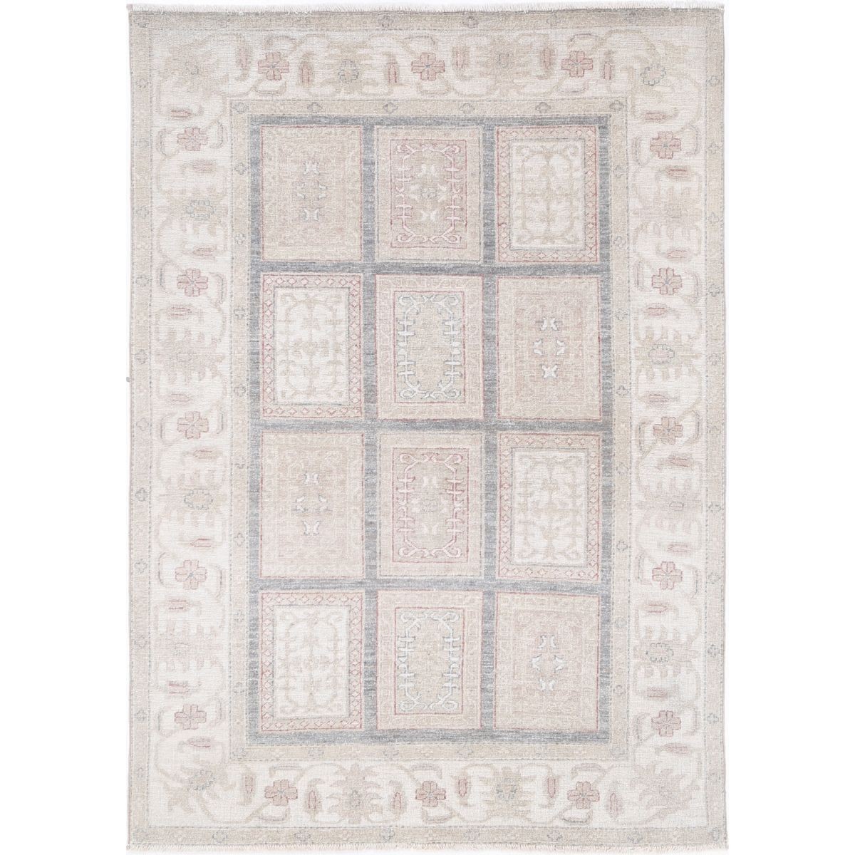 Bakhtiari 4x6 Handmade Double Knotted Washable Wool Rug - Soft Hues